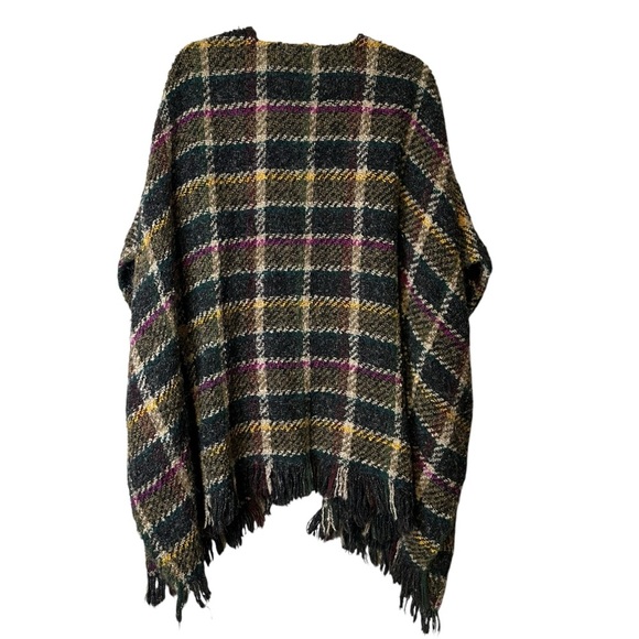 Boyne Valley Weavers Plaid Wool Fringed Shawl Handcrafted in Ireland Womens OS - Picture 6 of 11